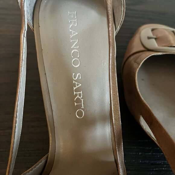 Franco Sarto Women’s Leather Pumps with Square Toe and Oversized Buckle – Size 9 - Picture 9 of 9